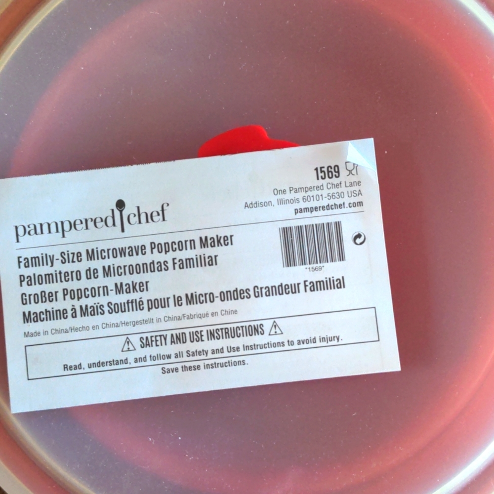 Pampered chef microwave popcorn maker